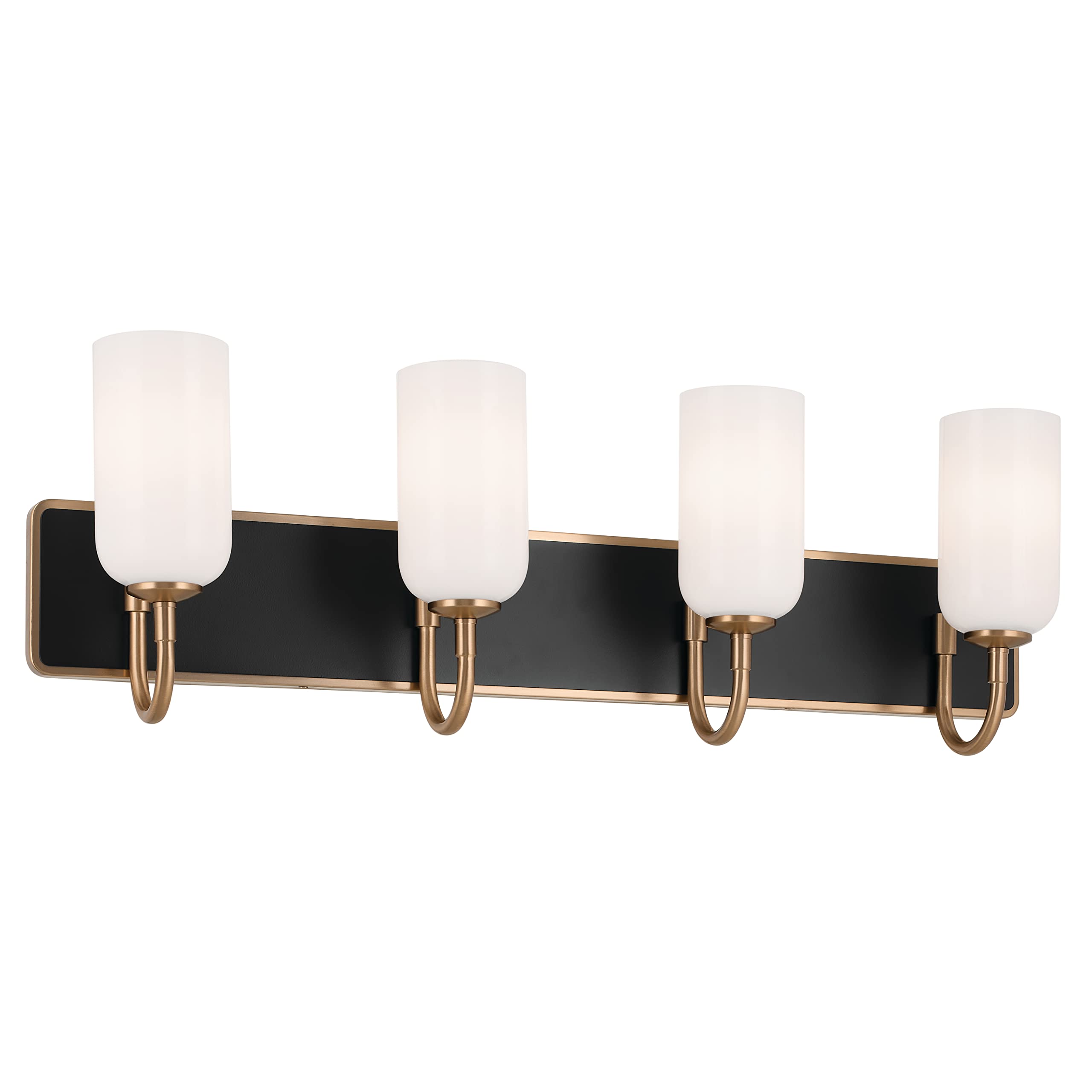KichlerSolia 32 Inch 4 Light Vanity with Opal Glass in Champagne Bronze with Black