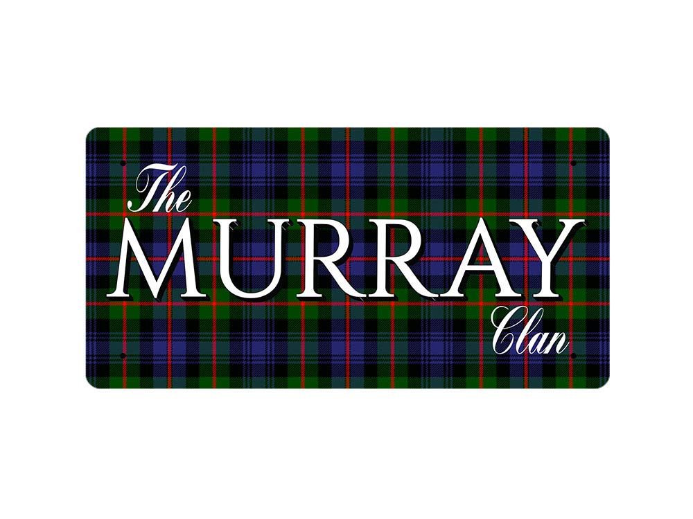 Mcmug White - The Murray Clan (Murray Of Atholl Tartan) - Metal Sign, Decorative Sign, 200Mm X 100Mm