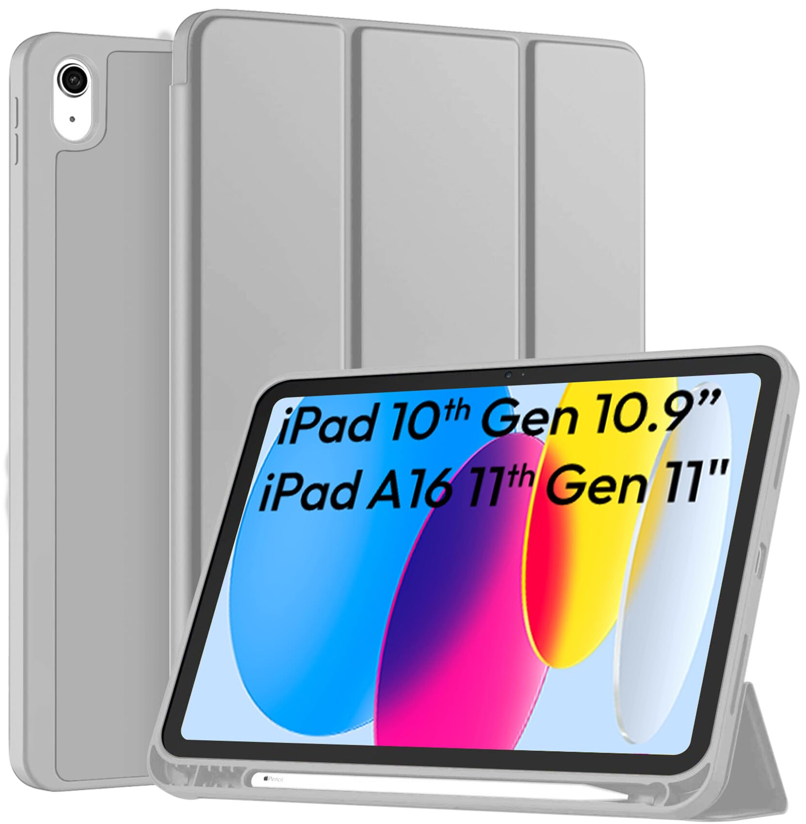 Robustrion Case for iPad 11th Gen (A16) / 10th Generation Cover Case (2025/2022), Smart Flexible Trifold Flip Stand Cover [Pencil Holder] for iPad 10th Gen / 11th Generation [Auto Sleep Wake] - Hippy — Amazon image 14