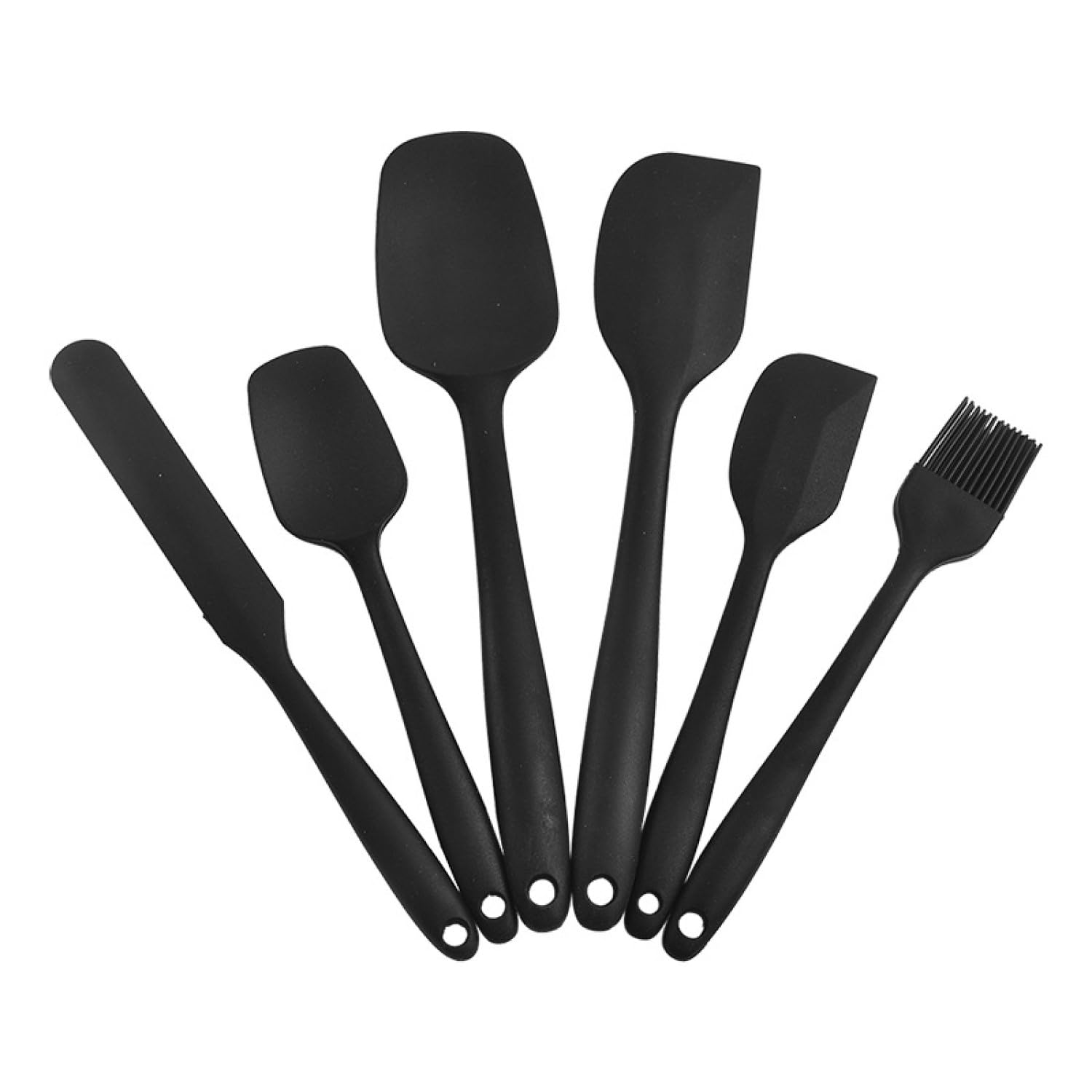 Silicone Spatula,Spatula Set of 6, High Temperature Resistant, Food Grade Silicone, Dishwasher Safe, for Baking, Cooking,Black