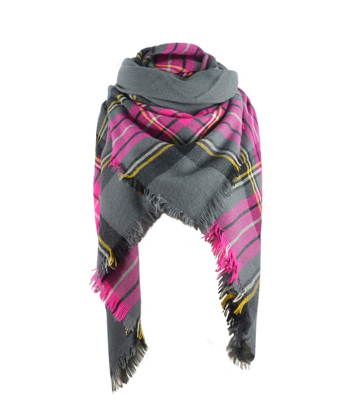 Century StarWomen's Fall Winter Scarf Classic Tassel Plaid Scarf Warm Tartan Wrap Shawl