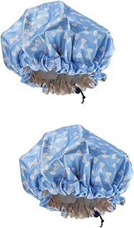 NOLITOY 2 Peças Touca De Banho De Cetim De Camada Dupla Touca De Cetim Suave Capa De Cabelo Noturno Flor Chapéu De Dormir Chapéu De Banho De Cetim Chapéu De Dormir Miss 100% Poliéster