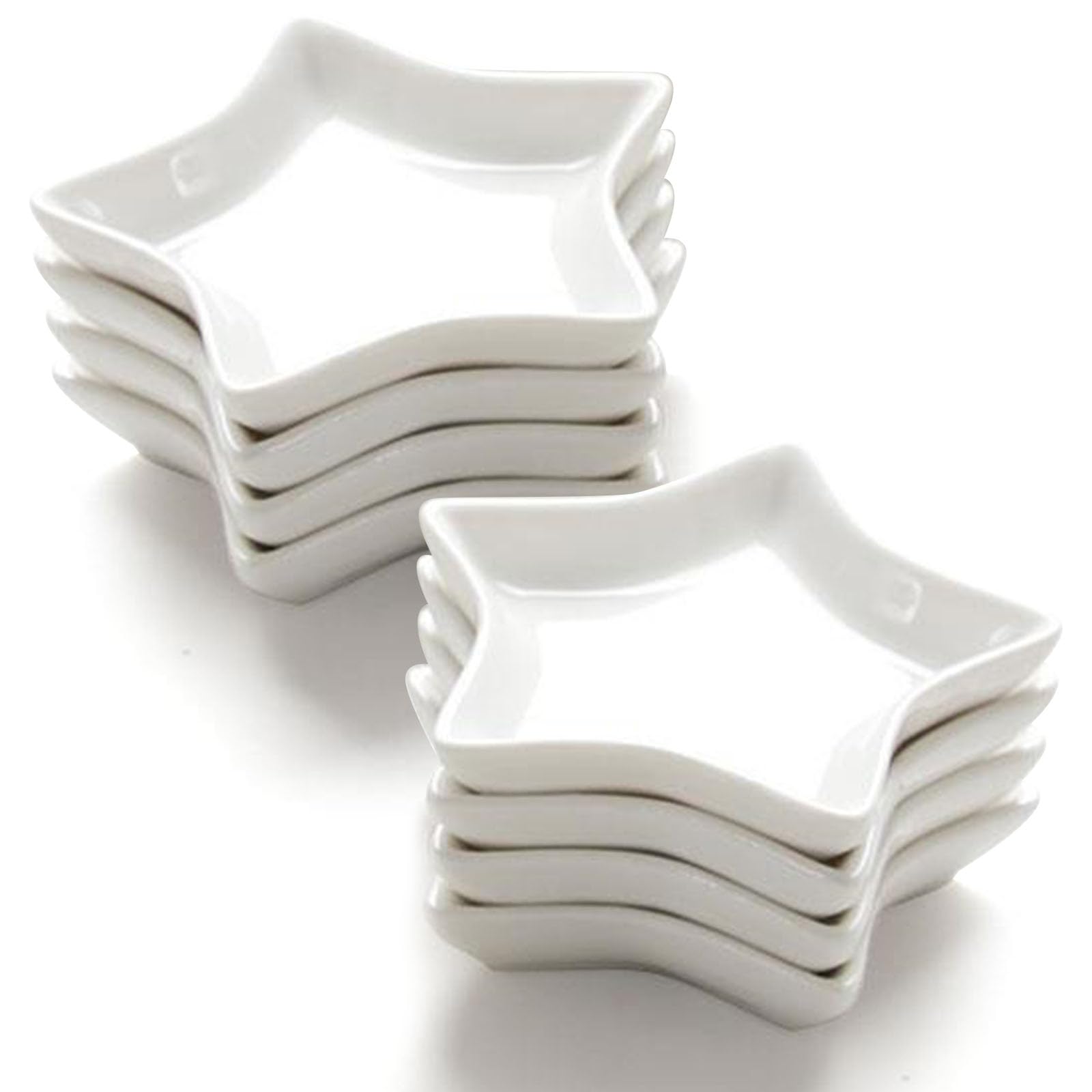 Set 8 Mini Shell Serve 8 Pezzi Ciotole Conchiglia Ceramica Bianche - Per Dessert, Snack, Gelati E Noci Ciotole Ceramica Forma Shell - 4