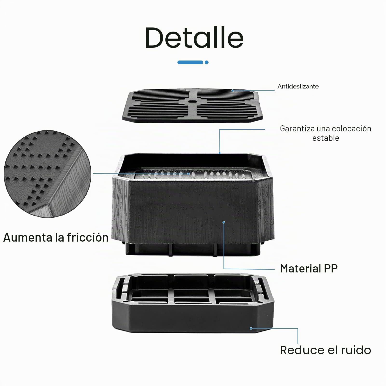 Uping Elevador Muebles Alza Mueble Elevadores Camas Mesas Aumente Altura en 4 cm o 8 cm (Negro)