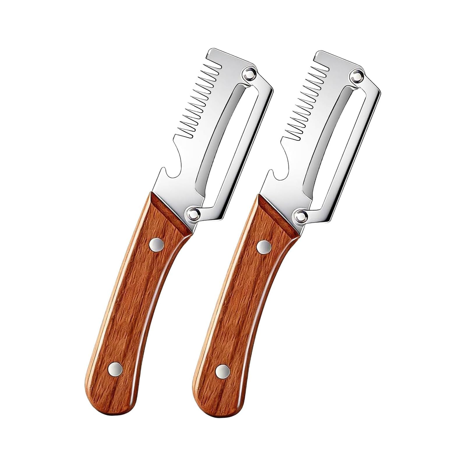 Photo 1 of 2-Pack Premium Vegetable Peeler with Wooden Handle and Bottle Opener, Multi-Functional Vegetable Peeler for Kitchen, Kitchen Gadgets Tool for Fruit Pumpkin Peeling Potato Carrot Veggie Peeler