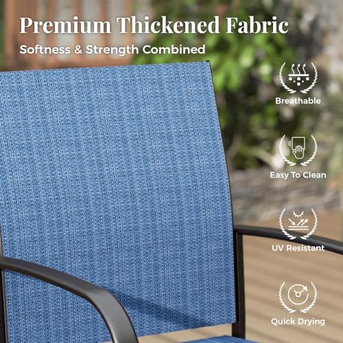 Image of MIXPATIO 7pc Patio Dining Set, 54 inch Round Metal Table, 6 Textilene Chairs