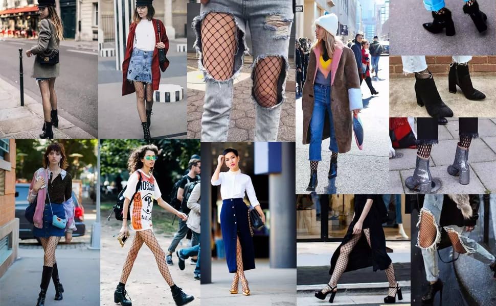 E-Laurels Plus Size Fishnet Stockings for Women,Plus Size Sexy Fishnets Tights-2 Pairs,Halloween Fish Net Stockings3