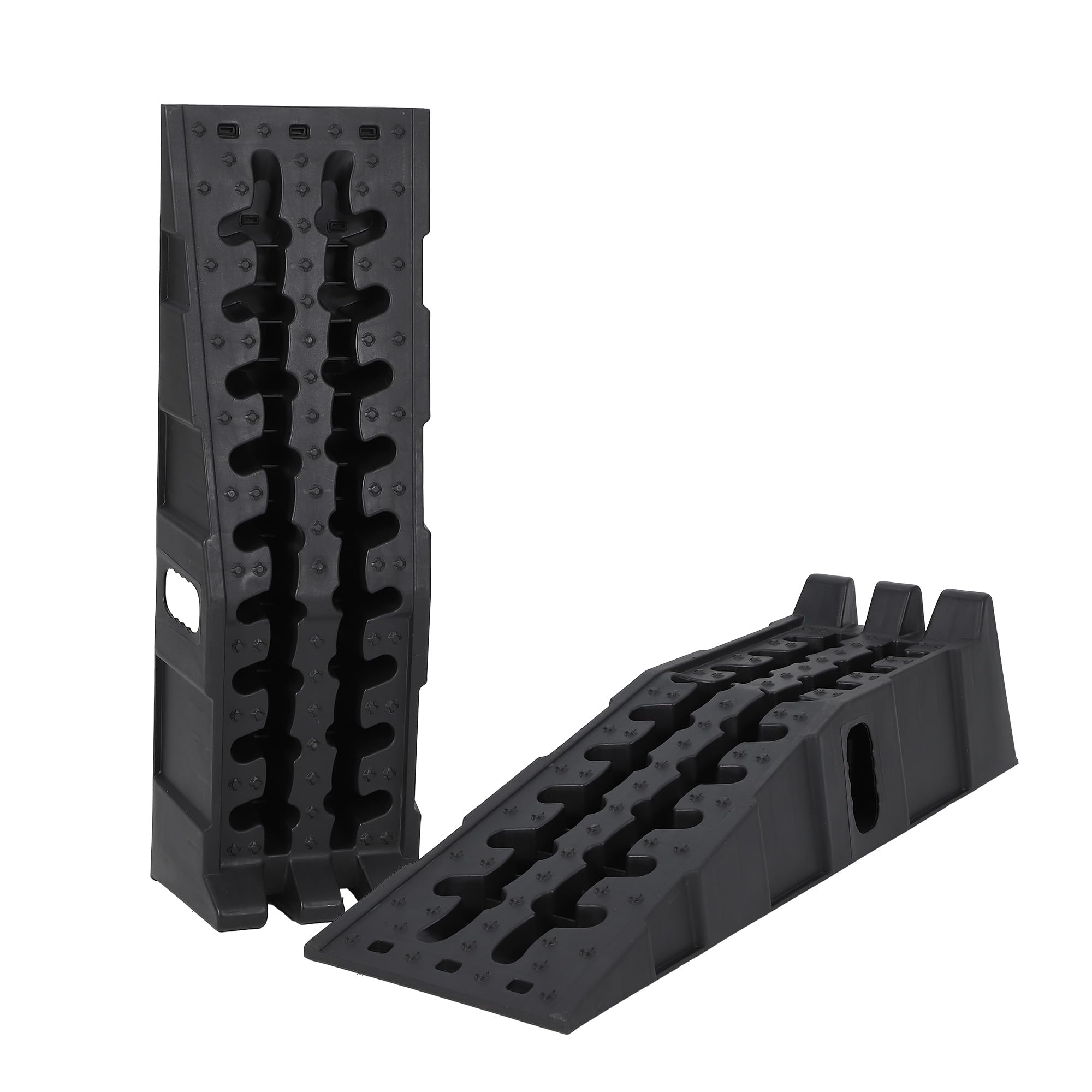 Garvee Rampes de Service Robustes pour Voiture – Capacité 5T – Surélévation 17 cm – Surface antidérapante – Lot de 2 – Portables pour vidange d'huile, Garage, Atelier – Taille : 90x30x21cm