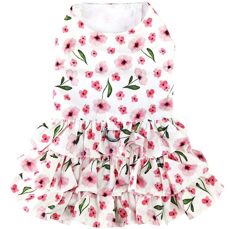 Spring Wildflower Dog Dress with Matching Leash (Small)