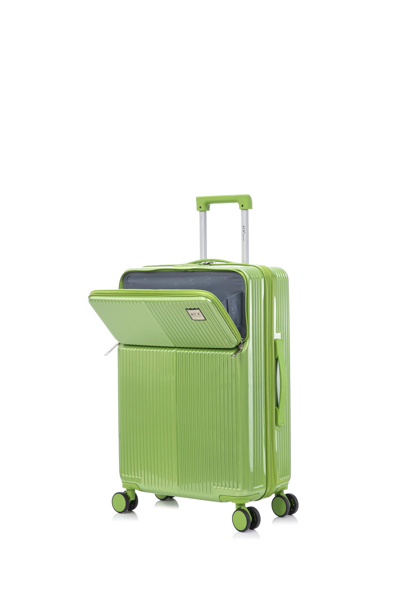ATX Luggage Est. 1991ATX Luggage Medium Suitcase Hold Check-in, Super Lightweight Durable Premium PC 4 Dual Spinner Wheels, Built-in TSA Lock and 3 Packing Cubes Included (Apple Green, 65 Liter)