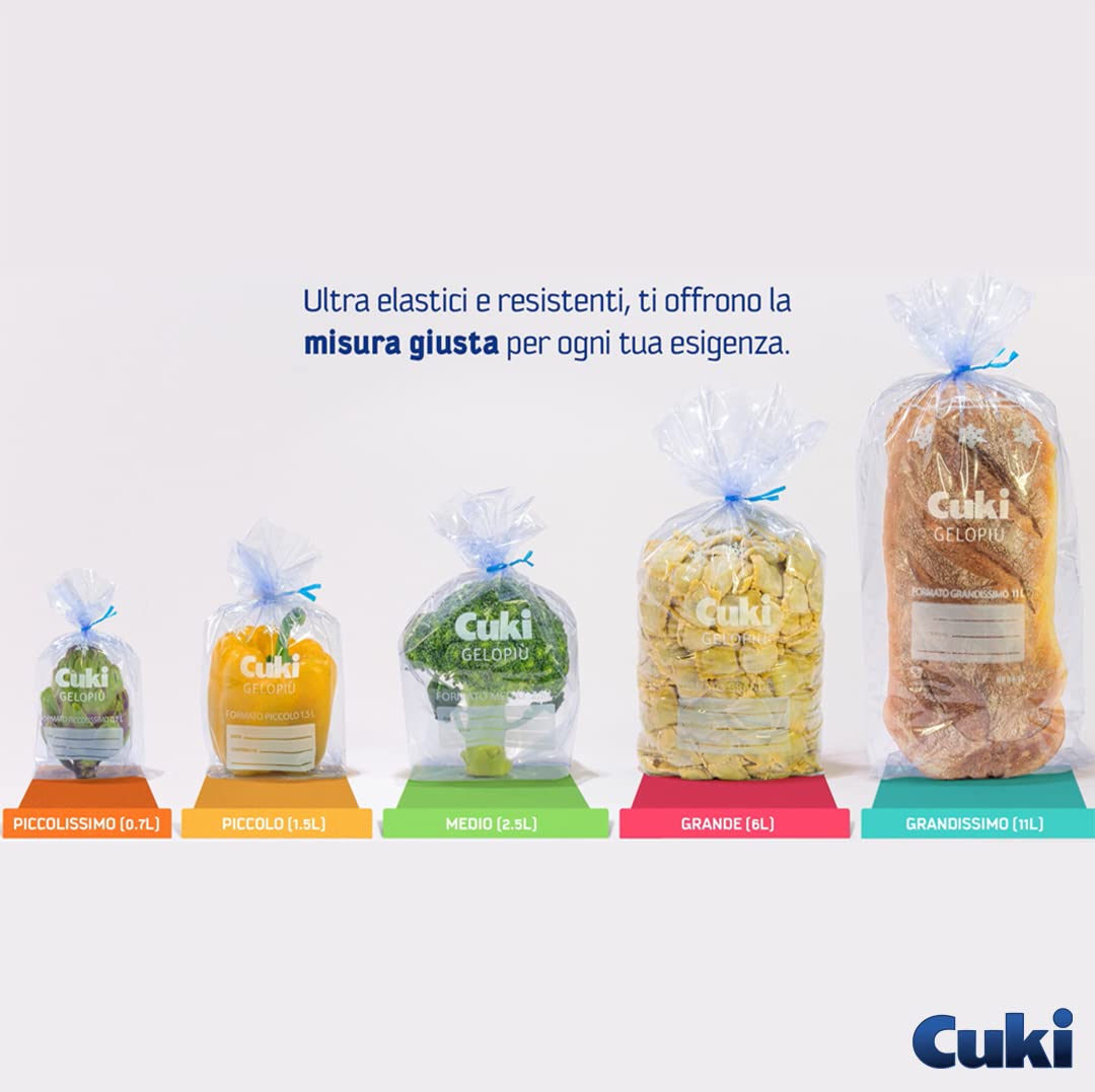 Cuki Gelopiù - Bolsas de congelador, 7 capas, tamaño mediano, 23 x 32 cm, 2,5 L, 1 paquete de 20 unidades