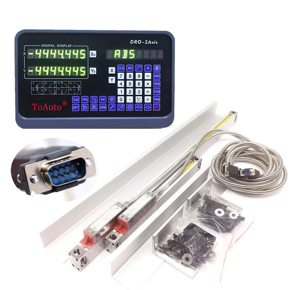 TOAUTO 2 Axis 400mm + 850mm Linear Scale Digital Readout DRO for Milling Lathe Machine
