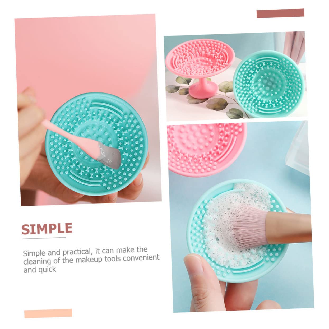 Beavorty 24stücke Teiliges Silikon Make-up Pinselreinigungsset Handheld Reinigungsunterlage Für Effektive Und Einfache Anwendung Für Zuhause Und Beauty-salons Wiederverwendbar Und