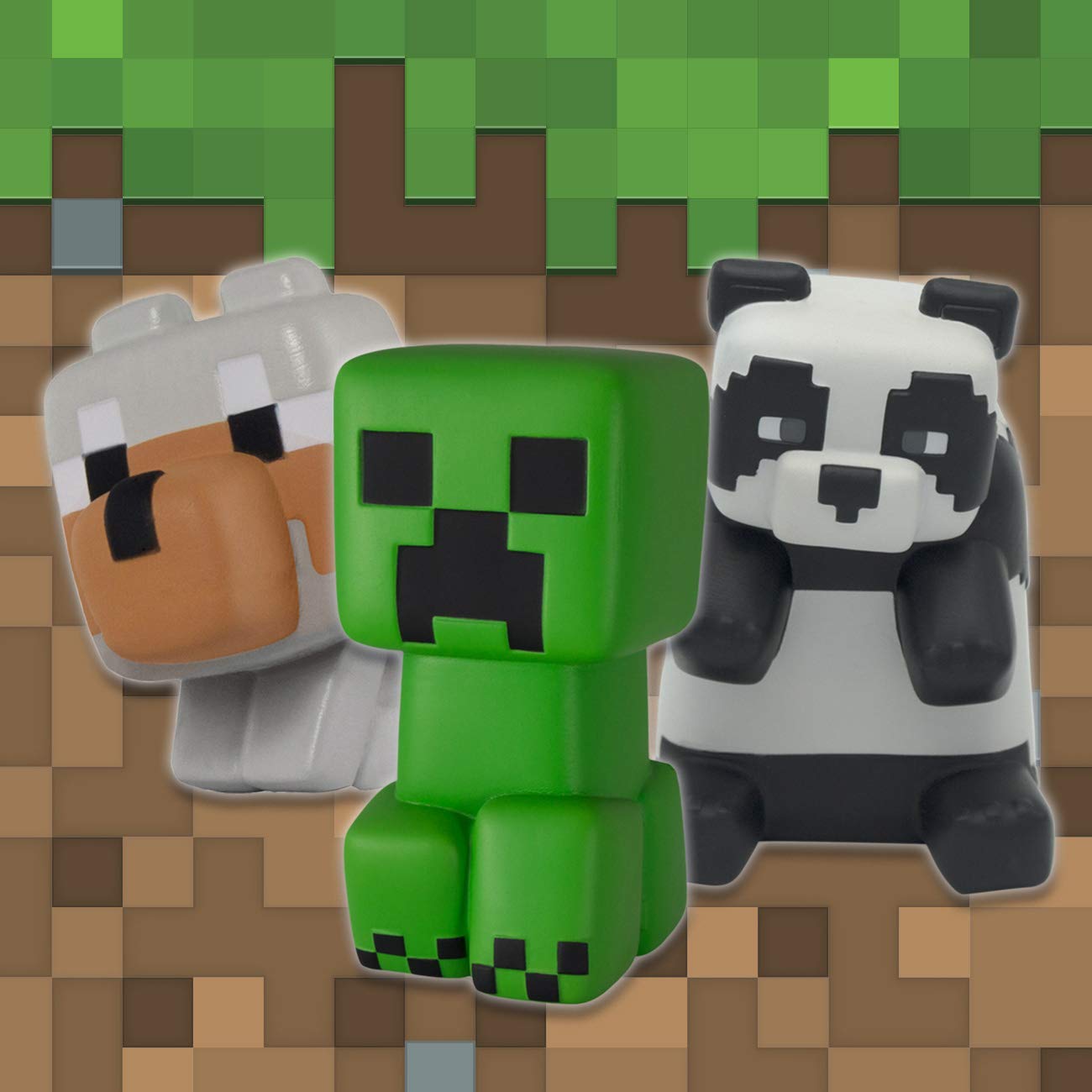 Amazon.com: Minecraft Mega SquishMe Bundle (Creeper, Panda, Wolf