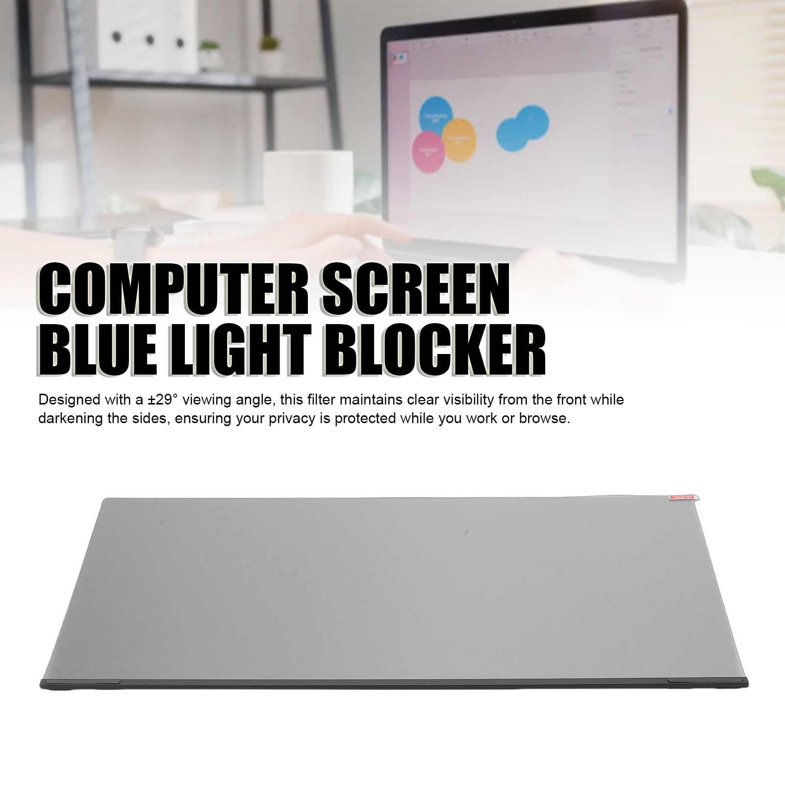 Protector de Pantalla de Privacidad para Computadora Mate Colgante de 24" para Pantallas con Relación de Aspecto 16:9, Película de Bloqueo de Luz Azul para Usuarios de /, Material de Ajuste