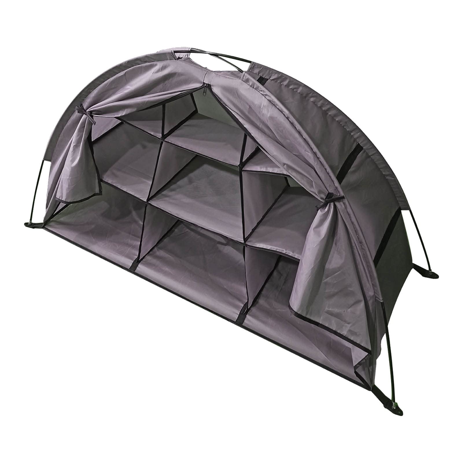 Bnineteenteam RV-Organizer, Faltbarer Camping-Aufbewahrungsschrank mit 9 Regalen, Hochwertigem 210D-Oxford-Stoff und Glasfaserstangen für Schuhe, Kleidung, Ausrüstung, Tragbarer Zelt-Organizer für