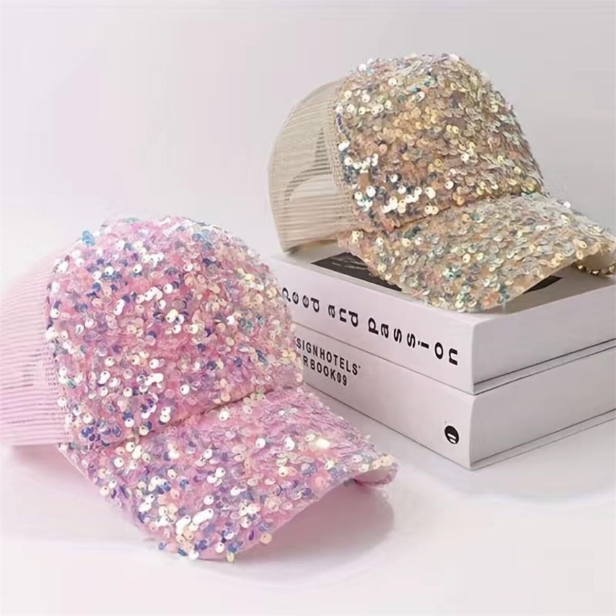 Casquette de baseball à paillettes pour femme - Avec paillettes - En maille - Protection solaire extérieure - Casquette de sport - Casquette de baseball - Protection UV