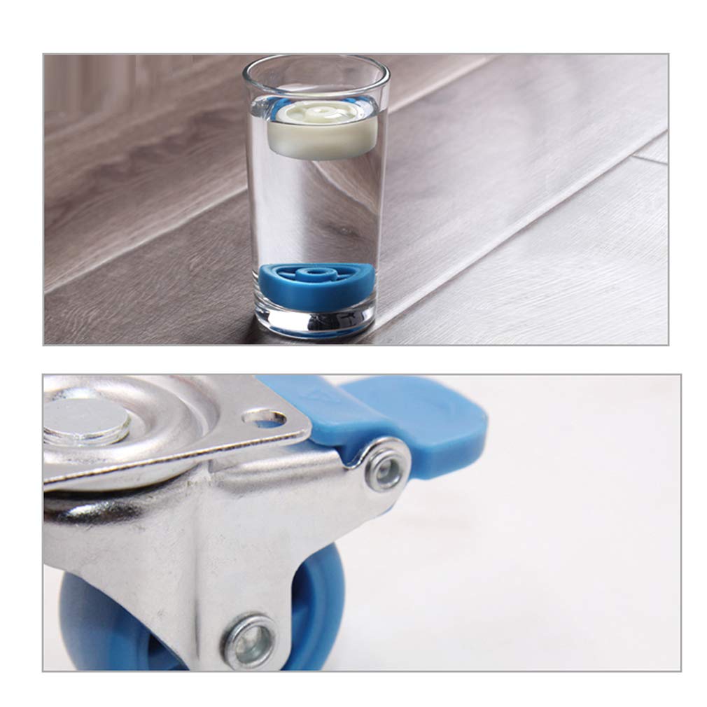 Möbelrollen, Caster Wheels,Wheels 4pcs Swivel Stem Caster,PA Nylon Material Castors,Metal Furniture Wheel,Threaded Rod Mounting,Silent,90kg Capacity,Blue,for Chair Sofa Coffee Table Stand (50mm,Brake)