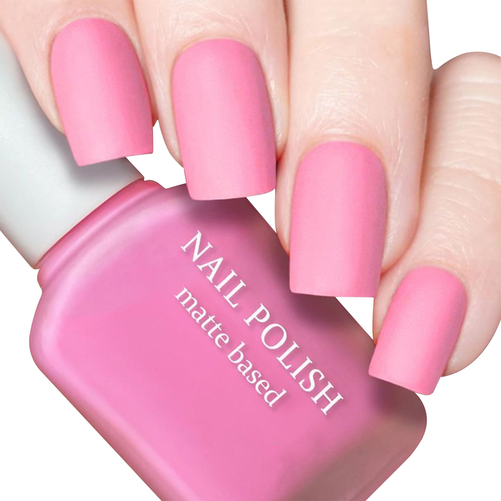 COSMOO 12ml Matte Pink Nail Polish Fast Dry for Nail Art Varnish Mist Effect Matte Finish Velvet Nail
