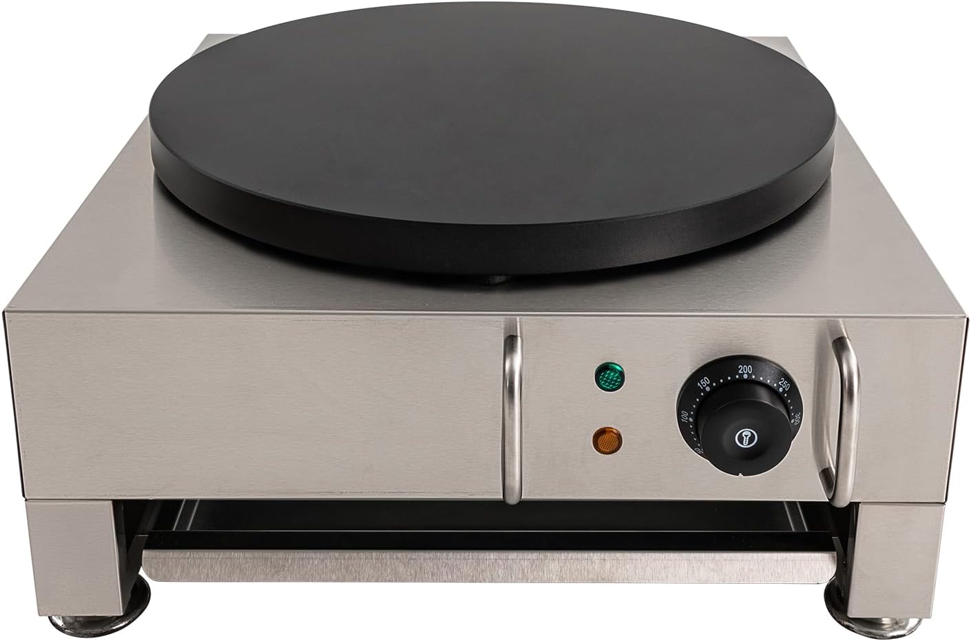 Electric Crepe Maker,16-Inch Commercial Crepe Machine,1570W 110V Flat Plate Crepe Griddle,Nonstick Stainless Steel Pancake Making Machine, Desktop Circular Cereals Pancake Stove with Temp Control