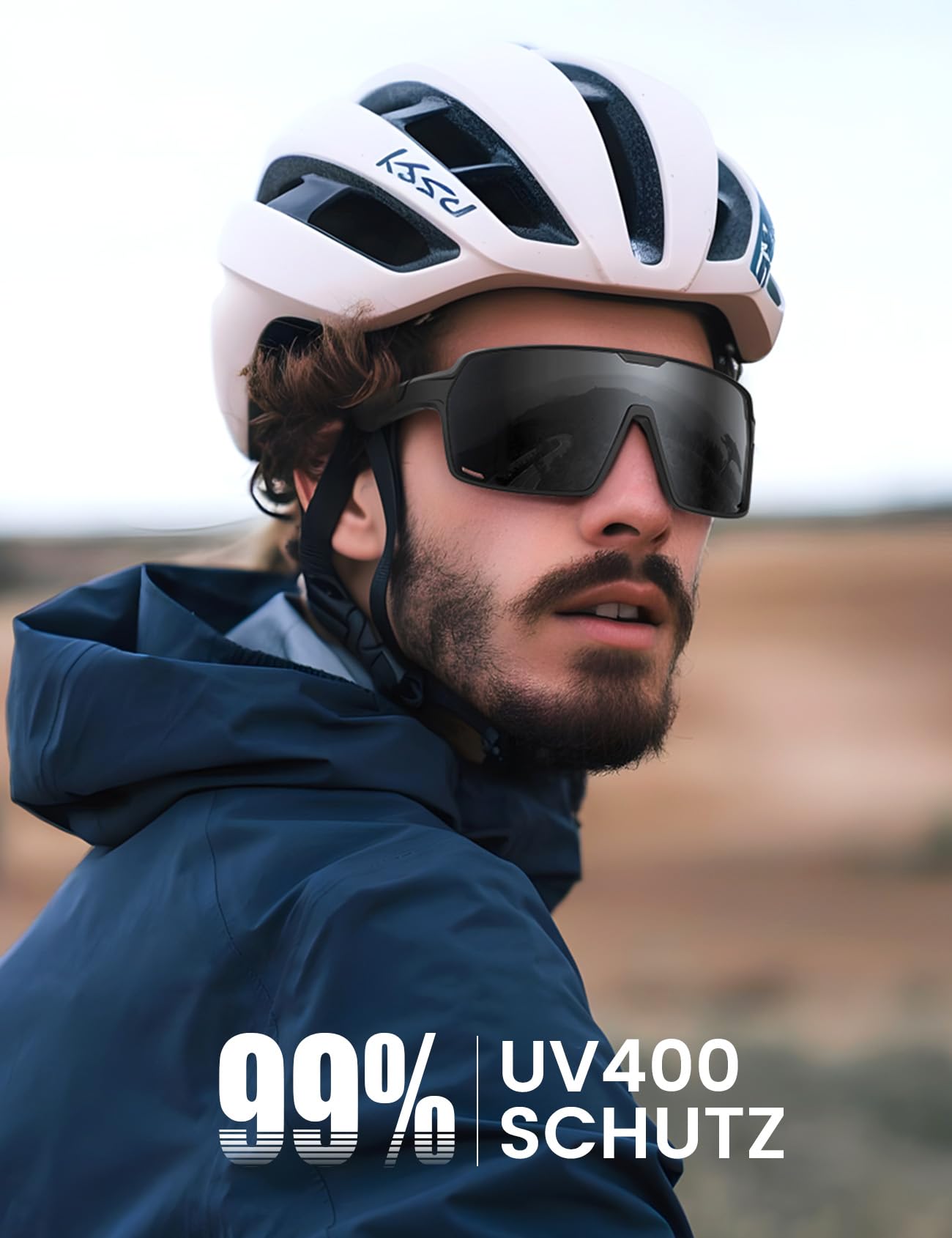 Lamicall Fahrradbrille Herren, Schnelle Brille Damen - [Vollrand, winddichter] TR-90 Ultraleichte Sonnenbrille Fahrrad mit UV400-Schutz, Polarisiert Laufbrille Sportbrille für Fahrrad Ebike Laufen MTB