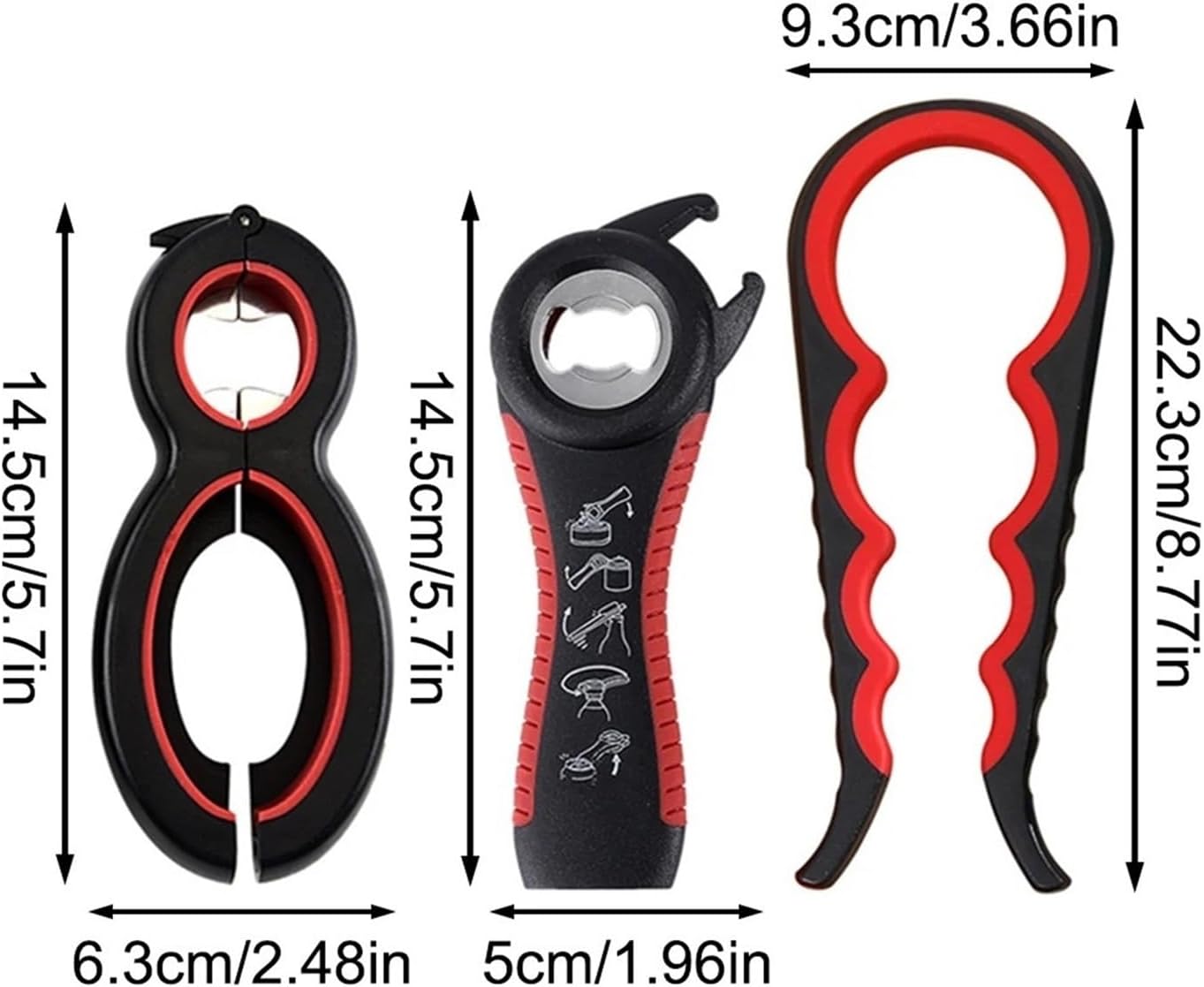 Multi-Functional Can Opener - 4 in 1 Beverage Bottle Opener & Cap Twister with Grip