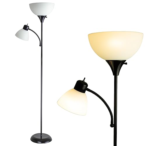 Newhouse Lighting NHFL-WI-BK Torchiere William 71 inch Modern Standing Daughter