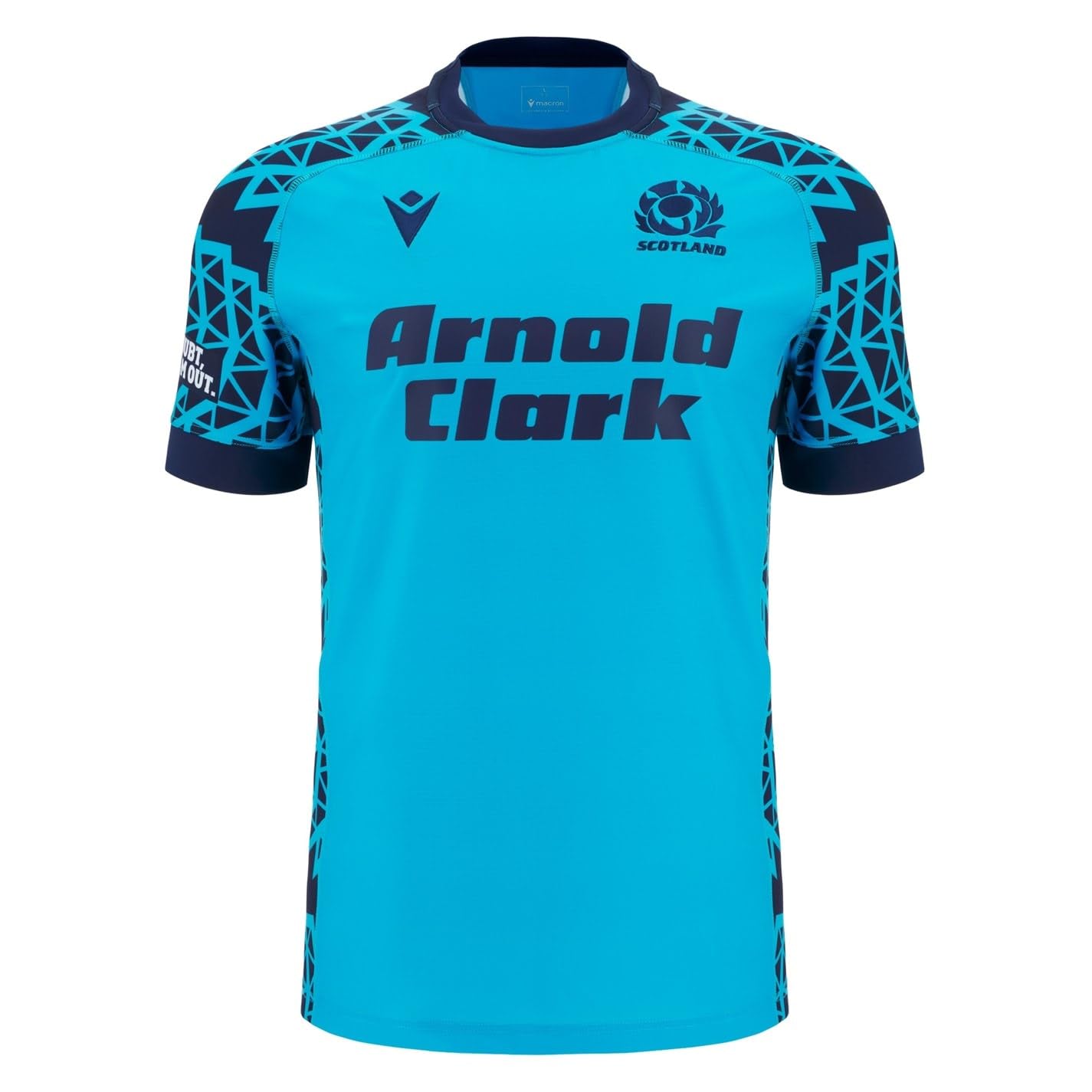 Macron Men's Scotland Rugby Training Shirt 2025 Adults - Navy/Sky - X Large
