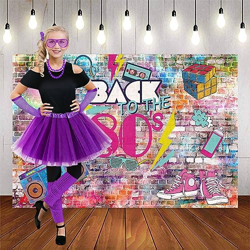 Vestido Disfraz 80s Para Niñas 7 Piezas miniatura 5