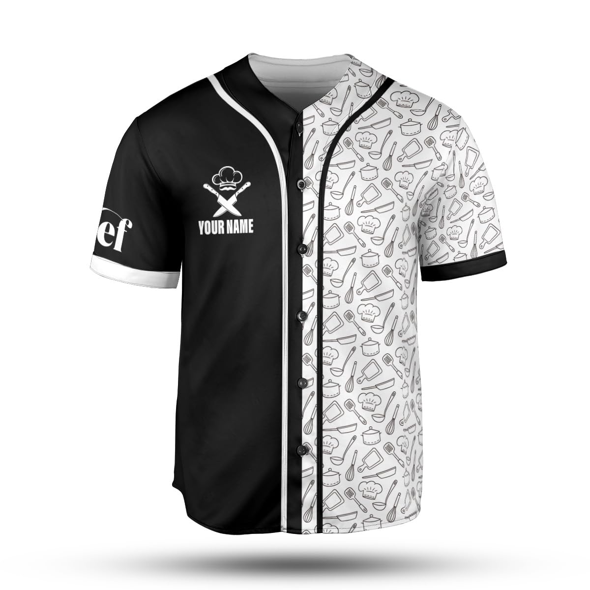 Podagree Personalized Chef Baseball Jersey Cooking Lover Shirt Chef Pride Uniform Jersey Soccer for Men and Women (CF2)