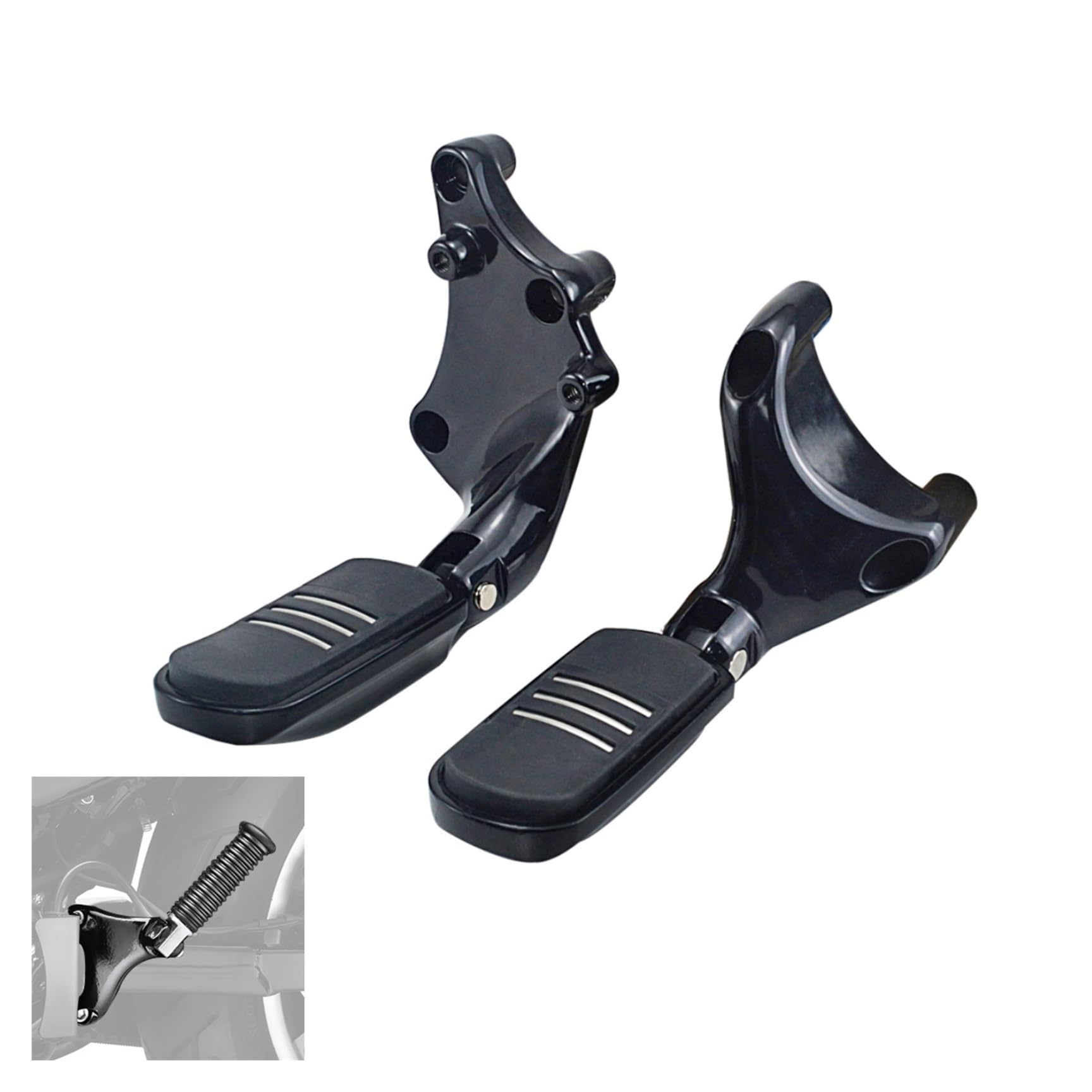 Passenger Foot Peg Mounts For Harley Sportster Iron 883 Forty Eight 2014-2022 - Black Aluminum