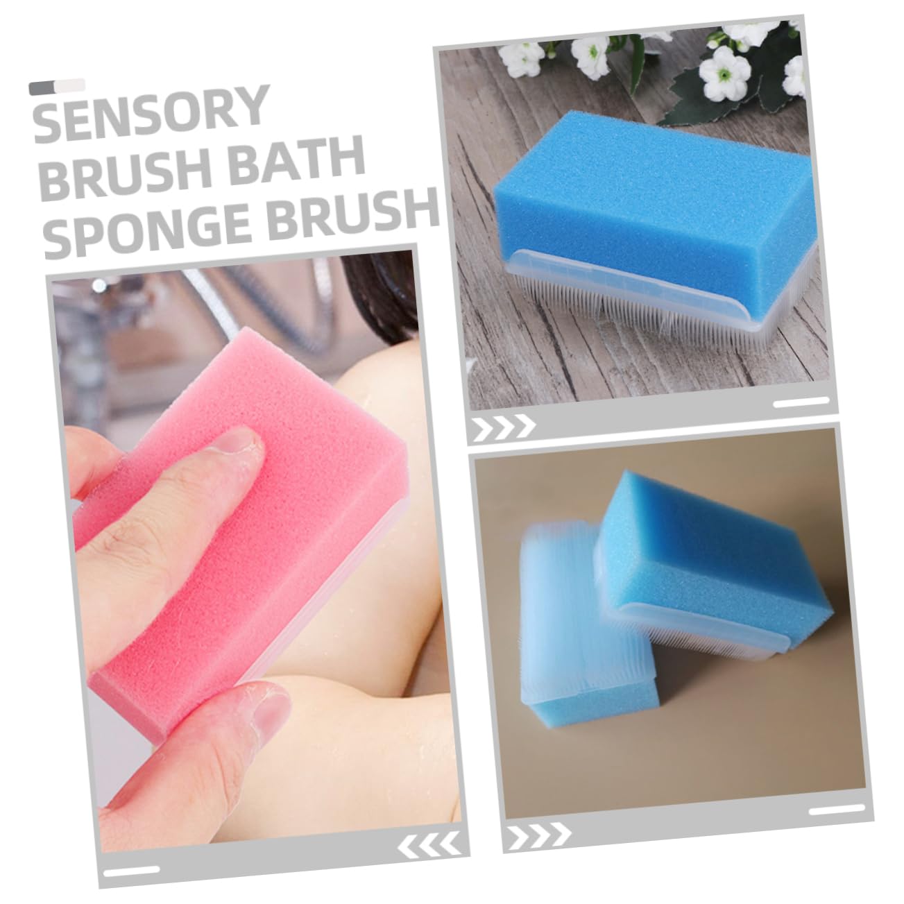 5 Set Di Spazzola Da Doccia Spazzola Da Bagno Per Neonato Pettine Spazzola Da Bagno Sensoriale Pettine E Spazzola Set Di Strumenti Per Il Bagno 3 Pezzi * 5