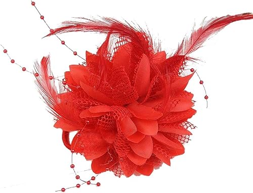 Amazon Kimberley 赤 2個セット ヘアコサージュ 造花 ヘッドドレス 髪飾り ウェディング ブライダル 花嫁 結婚式 ダンス ドレス ピン コーム 通販