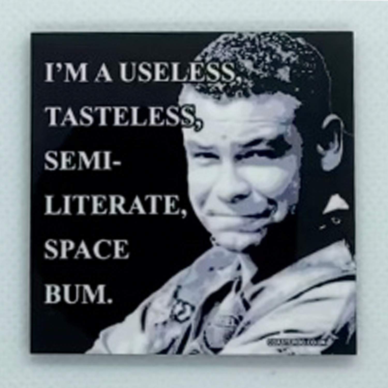 Coasteroo Red Useless Space Bum - Dave Lister From Dwarf - Fridge Magnet - Hardboard - 57Mm X 57Mm - Gloss Finish