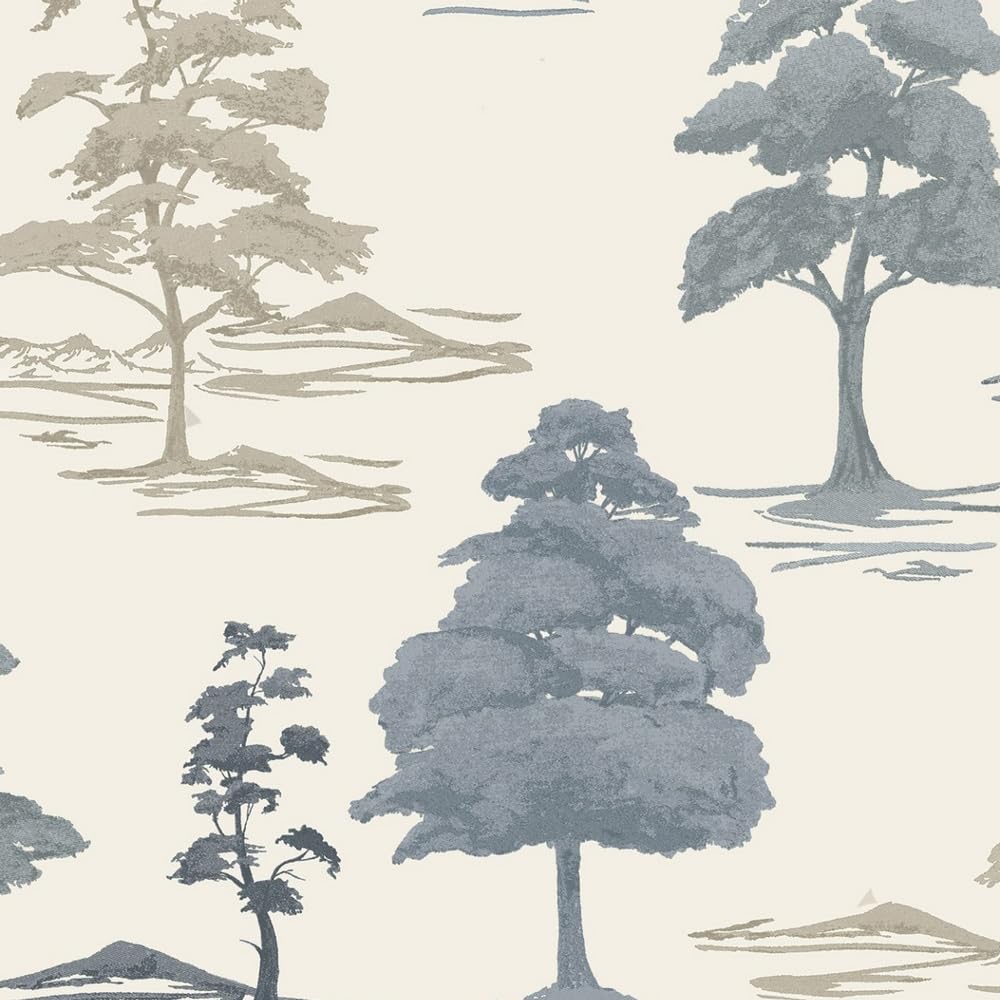 Belgravia Décor Carlotta Tree Blue / Cream from B&Q