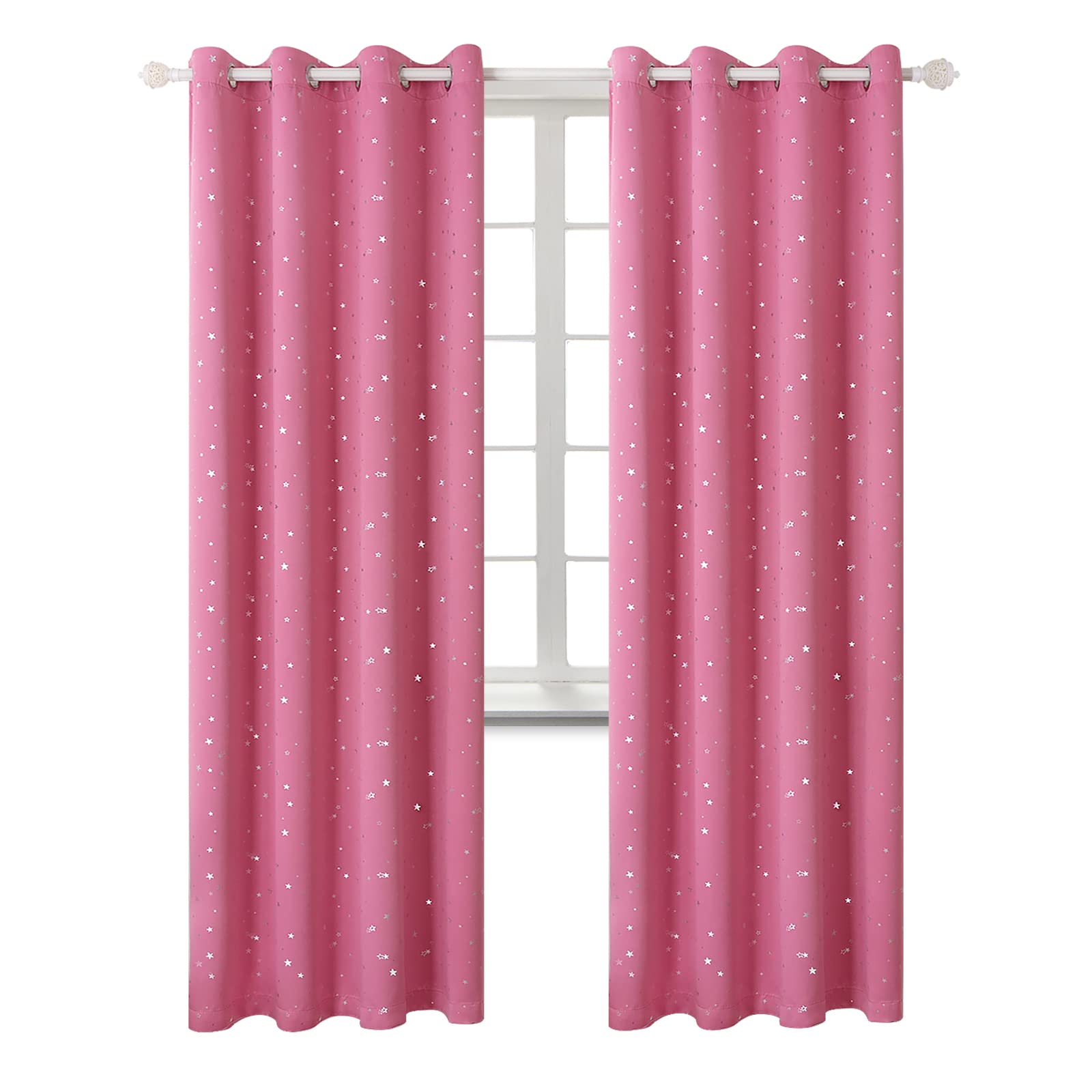 BGment Blackout Curtains for Girls Bedroom Decor 84 Inch - Pink 2 Panels