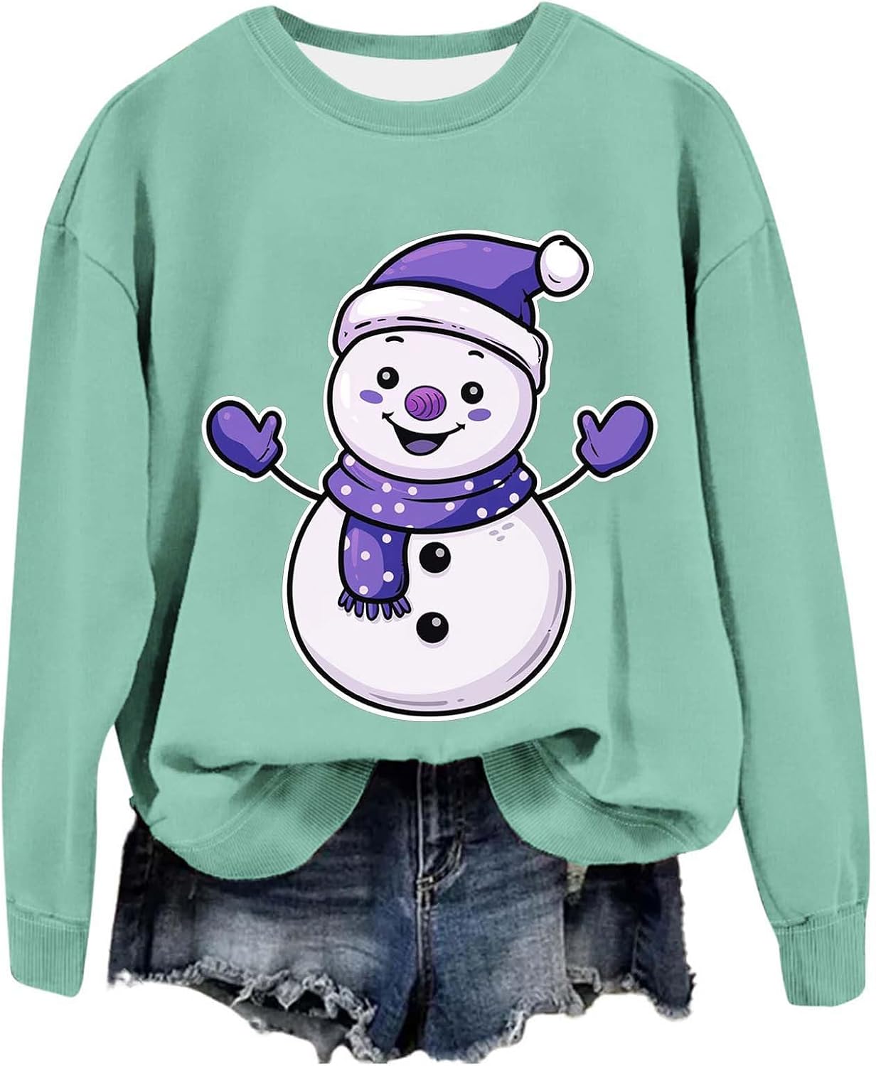 Halloween Sweatshirt Damen - Kürbis & Geister Druck Langarm Pullover