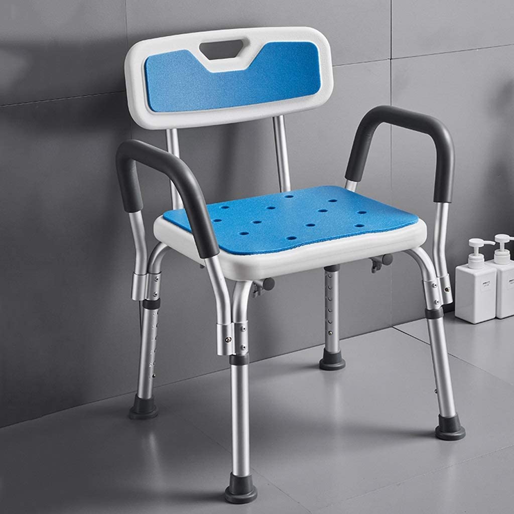 Sillas de Ducha Taburetes de baño, Altura Ajustable Banco de baño bariátrico para Personas Mayores discapacitadas con apoyabrazos Respaldo Asiento de Ducha Taburete de Ducha