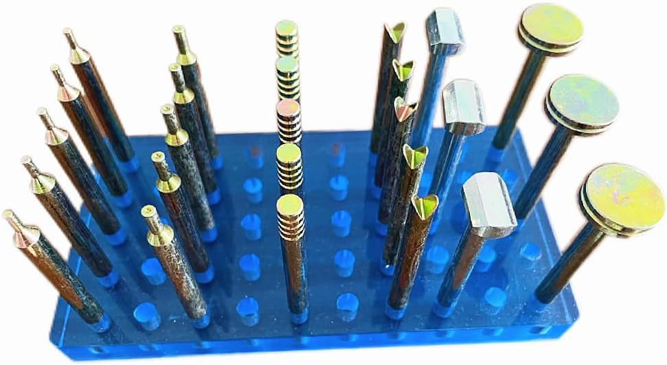 MXBAOHENG 26PCS High Precision Gem Dopsticks Set, 6MM Gemstone DOP Stick with Storage Box for Faceting Grinding Tools (Light Blue)