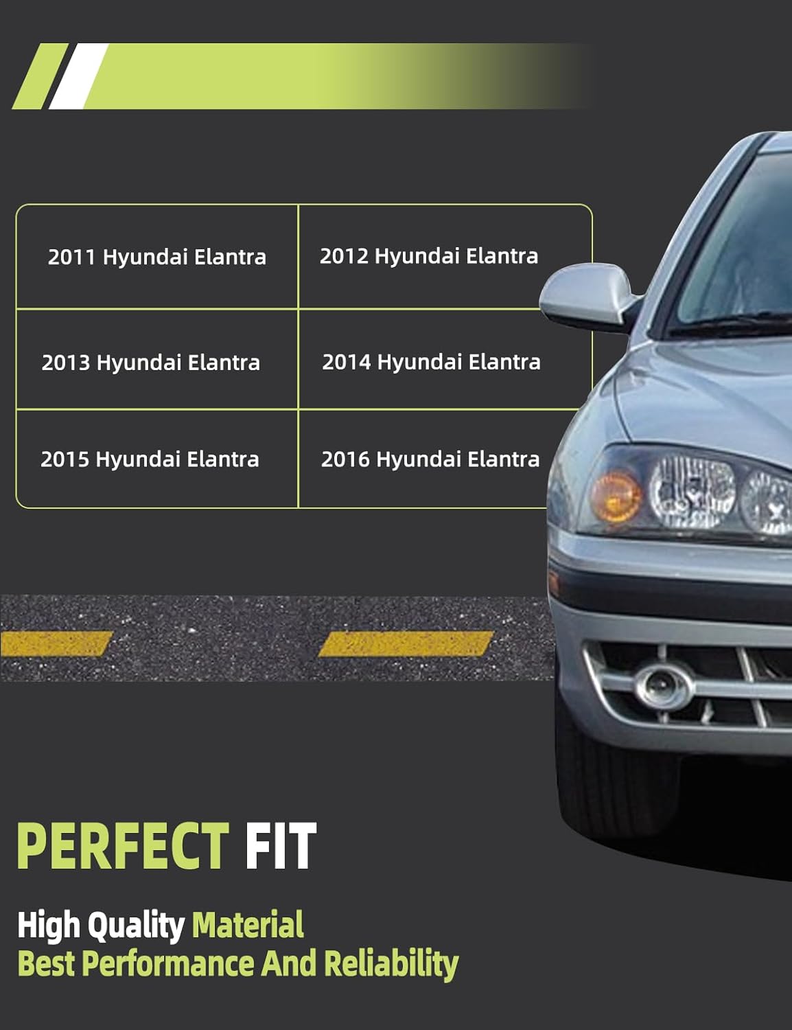 Chrome Exterior Door Handle Compatible with Hyundai Elantra 2011-2016 Outer Front Rear Left Driver and Right Passenger Side with Smart Keyhole Replaces OEM# 826623X000 826623X020 4PCS