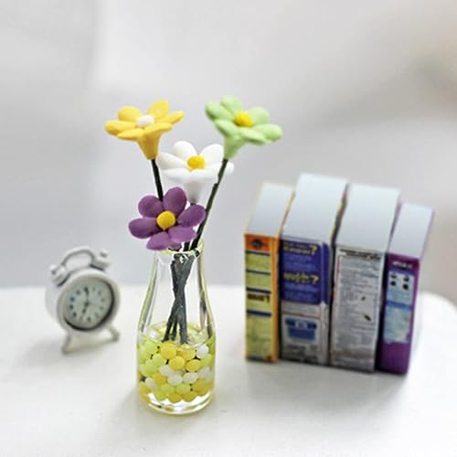 Miniatura 3 de Florero en miniatura Decoración de superficie lisa Mini florero transparente moderno casa de muñecas A
