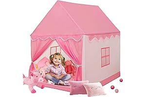 youfang Princess Kids Play Tent with Star Lights & Carrying Case