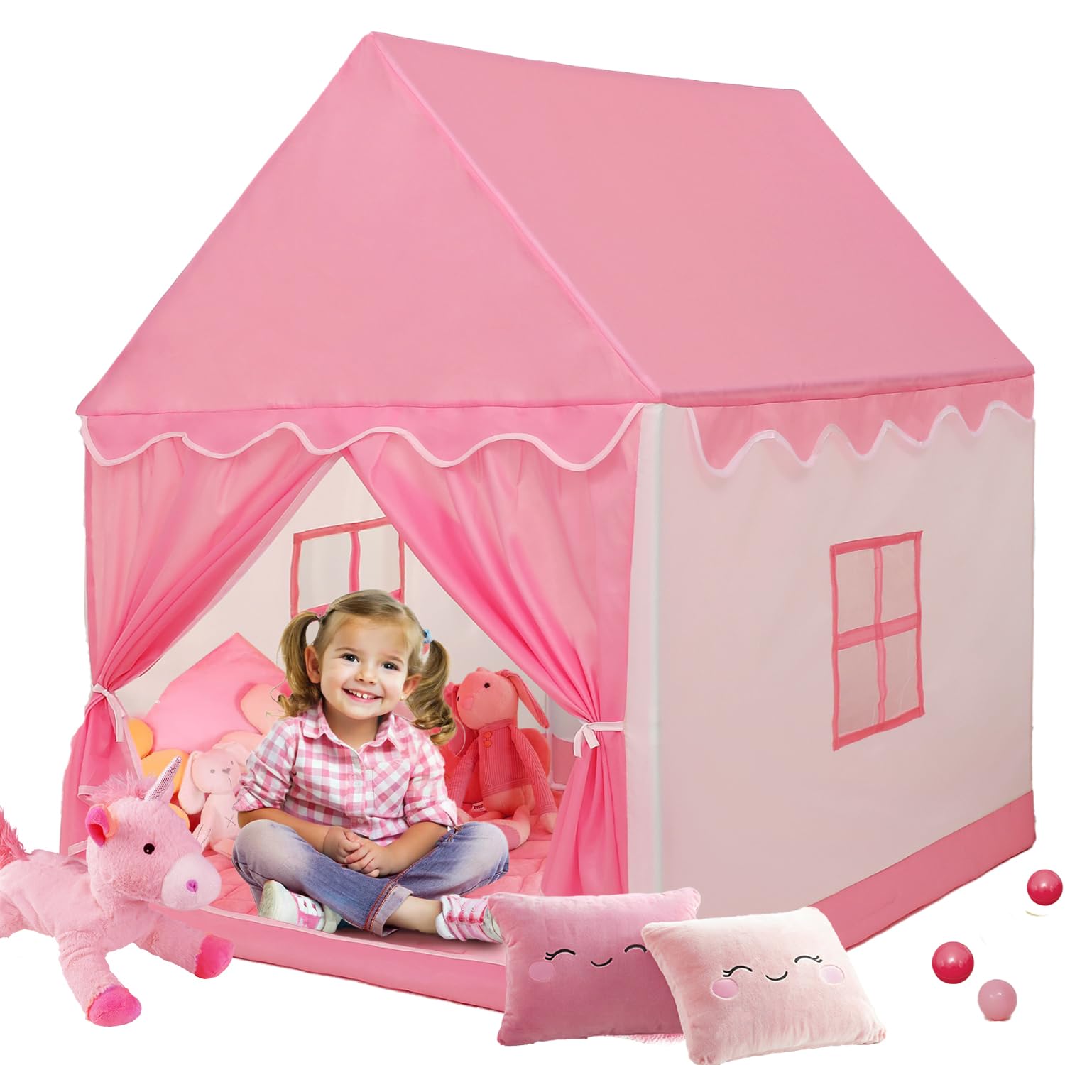 LimitlessFunN Princess Kids Play Tent | Includes Star Lights & Carrying Case |, Children Indoor Playhouse for Girls, Toddlers, 47