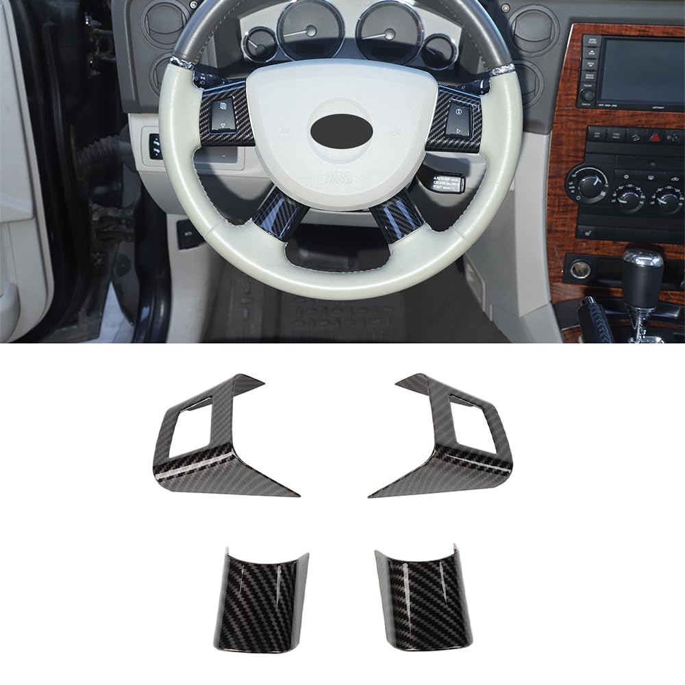 JUNLELIDirection Ring Decoration Trim Cover Kits 2006-2010 for Jeep Grand Cherokee & for Jeep Grand Commander Car Accessories Carbon Fiber Look