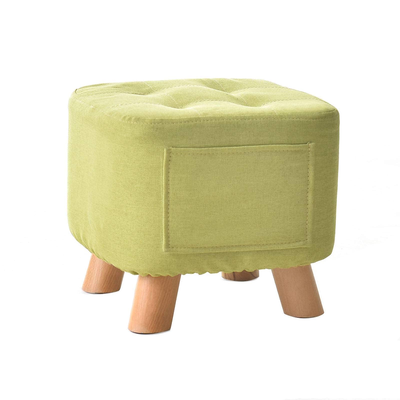Pouf repose-pieds bois massif siège rembourré banc à chaussures maison