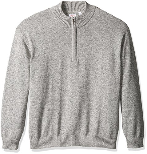 IZOD Men's Big and Tall Saltwater Marled Waffle 1/4 Zip Sweater