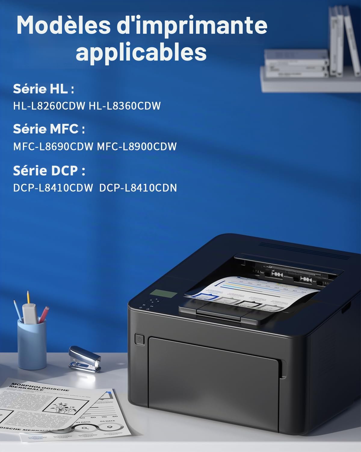 colorfly TN423 Lot de 4 Cartouches de Toner Compatible avec TN423