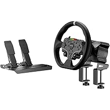 MOZA R3 Racing Wheel and Pedals Bundle for PC, 3.9Nm Direct Drive WheelBase,11-inch ES Lite Steering Wheel,Pedals and Desk Clamp High-Performance Game Racing Simulator for PC User