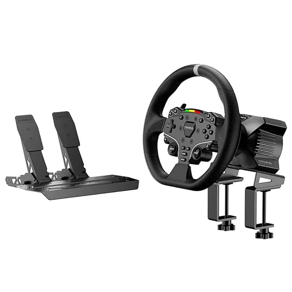 MOZA R3 Racing Wheel and Pedals Bundle for PC, 3.9Nm Direct Drive WheelBase,11-inch ES Lite Steering Wheel,Pedals and De