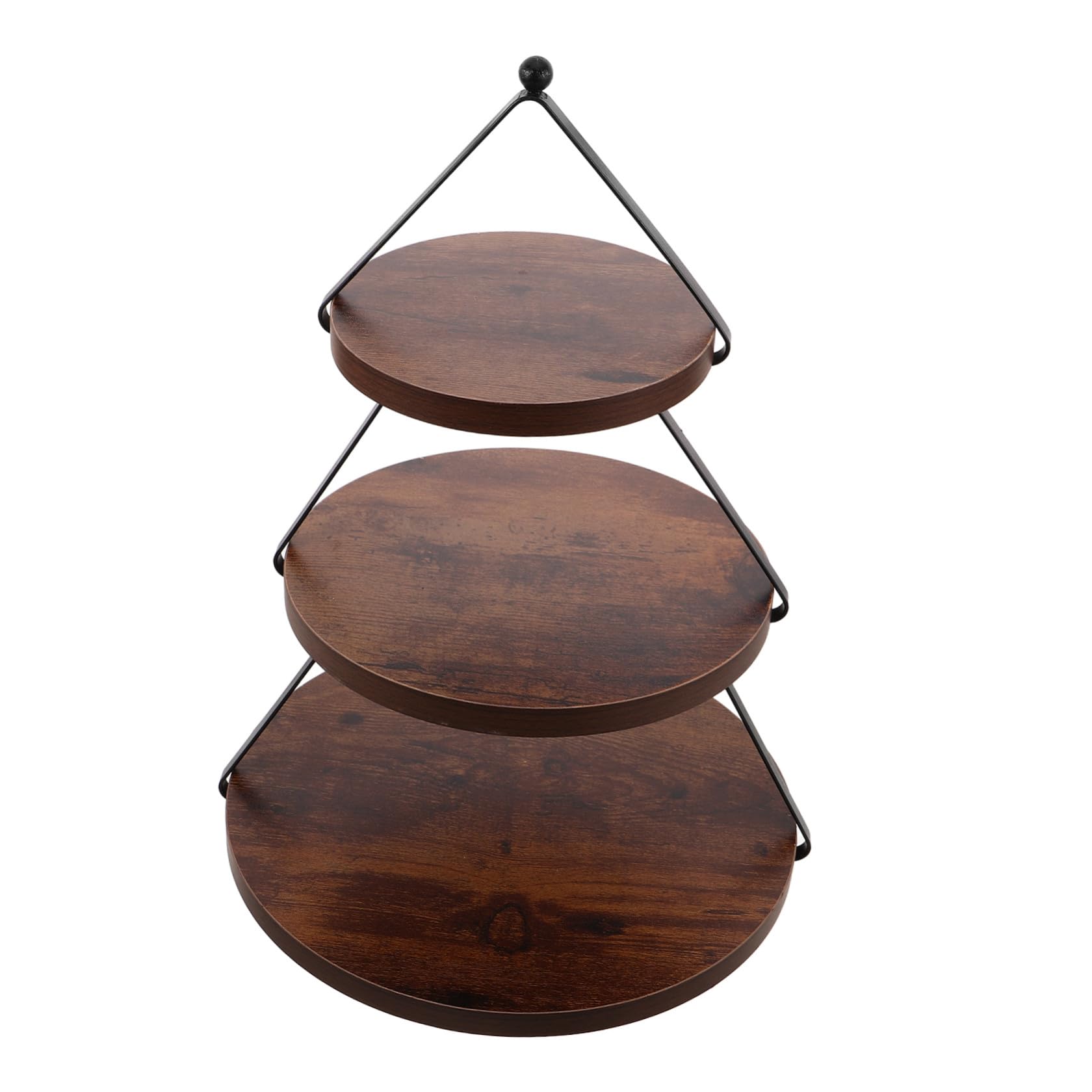Alzata per Torte e Cupcake in Legno e Ferro a Tre Piani Design Rustico a Forma di Albero di Natale per Decorazioni Natalizie e Servizio Dessert